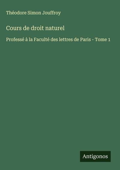 Cours de droit naturel