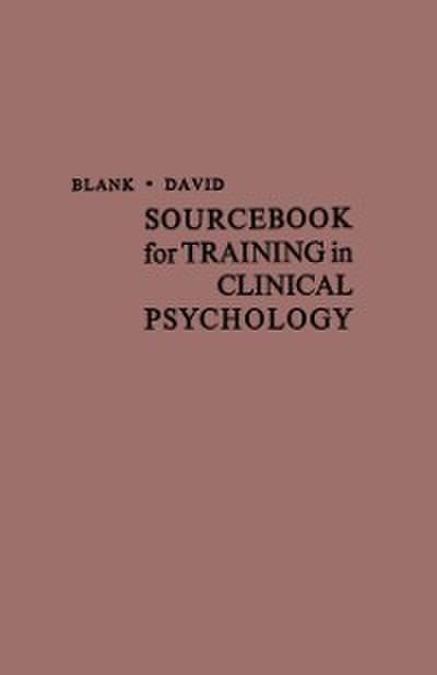 Sourcebook for Training in Clinical Psychology