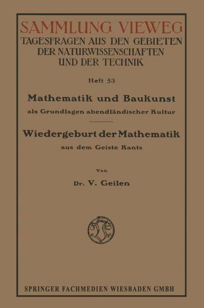 Mathematik und Baukunst als Grundlagen abendländischer Kultur