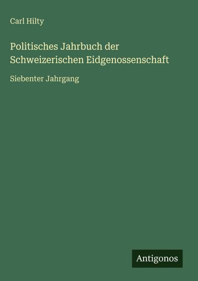 Politisches Jahrbuch der Schweizerischen Eidgenossenschaft