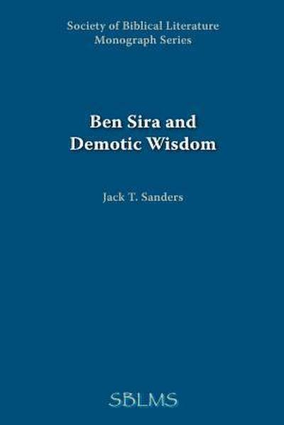 Ben Sira and Demotic Wisdom