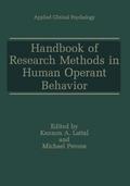 Handbook of Research Methods in Human Operant Behavior
