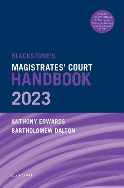 Blackstone’s Magistrates’ Court Handbook 2023