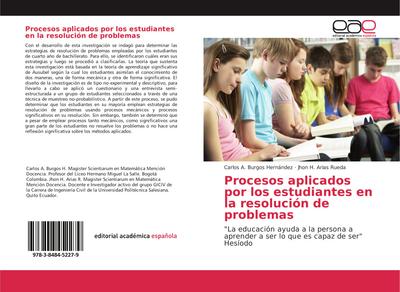Procesos aplicados por los estudiantes en la resolución de problemas