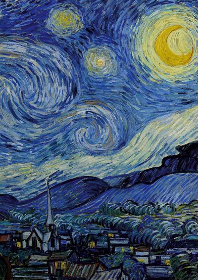 Notizbuch A4 liniert - 100 Seiten Soft Cover - van Gogh Sternennacht - FSC Papier