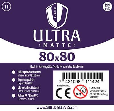 Shield Ultra Matte 11 - 100 Super Sleeves für Kartengröße 80