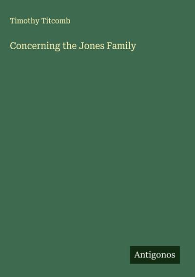 Concerning the Jones Family