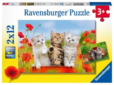 Ravensburger Kinderpuzzle 07626 - Katzen auf Entdeckungsreise - 2 x 12 Teile