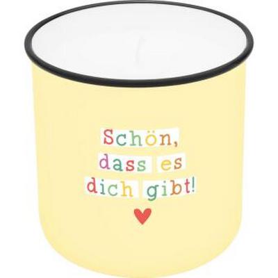 Lieblingskerze in Emailleoptik Motiv "Schön, dass es dich gibt"