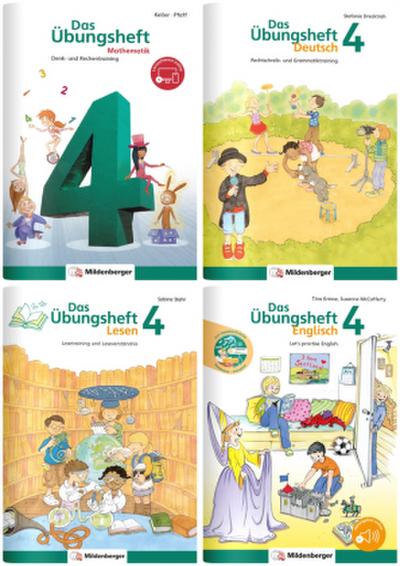 Sicher ins 5. Schuljahr - Paket: Rechnen - Schreiben - Lesen - Grammatik - Englisch · Klasse 4, 4 Teile