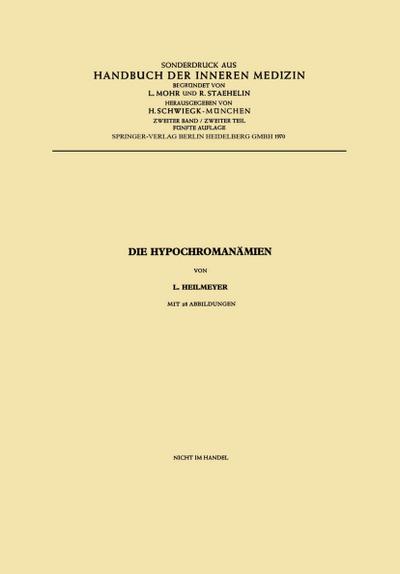 Die Hypochromanämien