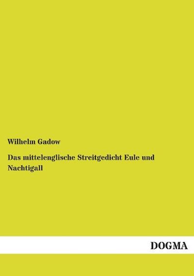 Das mittelenglische Streitgedicht Eule und Nachtigall