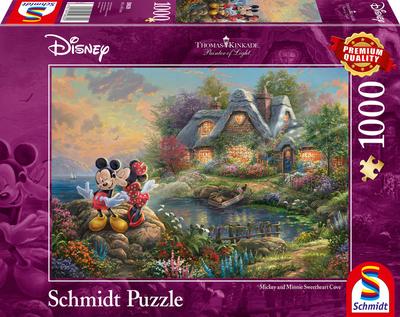 Schmidt Spiele 59639 Thomas Kinkade, Disney-Sweethearts Mickey & Minnie, 1.000 Teile Puzzle, Bunt
