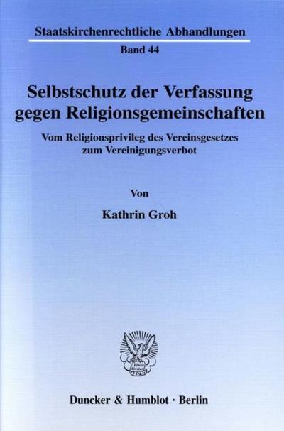 Selbstschutz der Verfassung gegen Religionsgemeinschaften