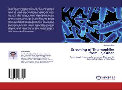 Screening of Thermophiles from Rajasthan