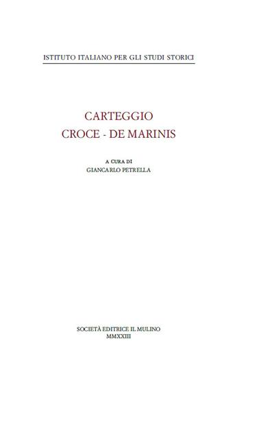 Carteggio Croce-De Marinis