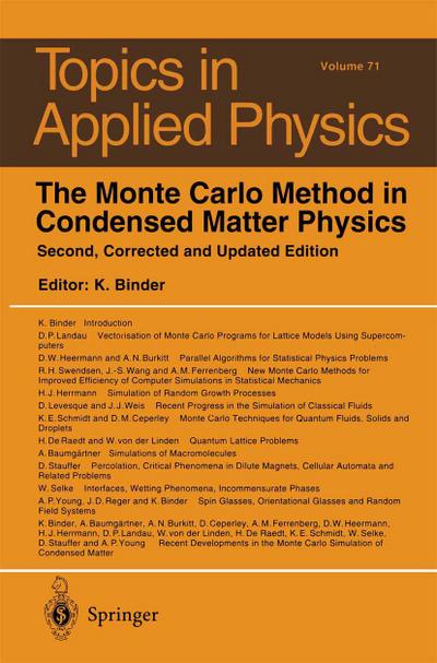 The Monte Carlo Method in Condensed Matter Physics