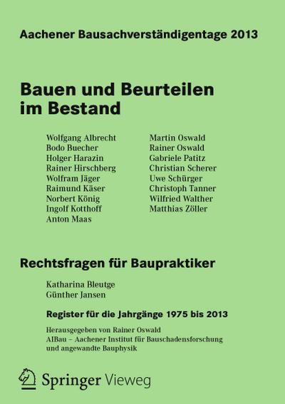 Aachener Bausachverständigentage 2013