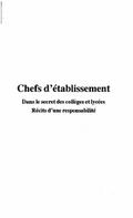 Chefs d’etablissement