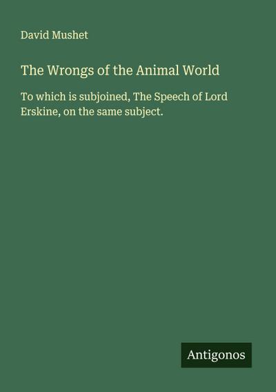 The Wrongs of the Animal World