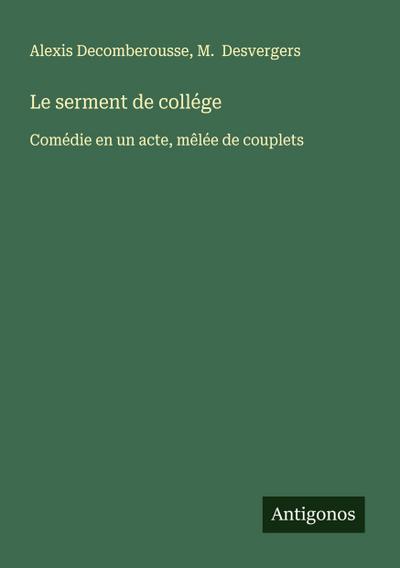 Le serment de collége