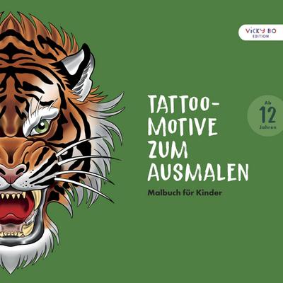 Tattoo-Motive zum Ausmalen: Malbuch für Kinder ab 12 Jahren (Großformat 30 x 30 cm)