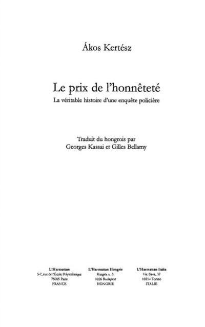 Prix de l’honnetete