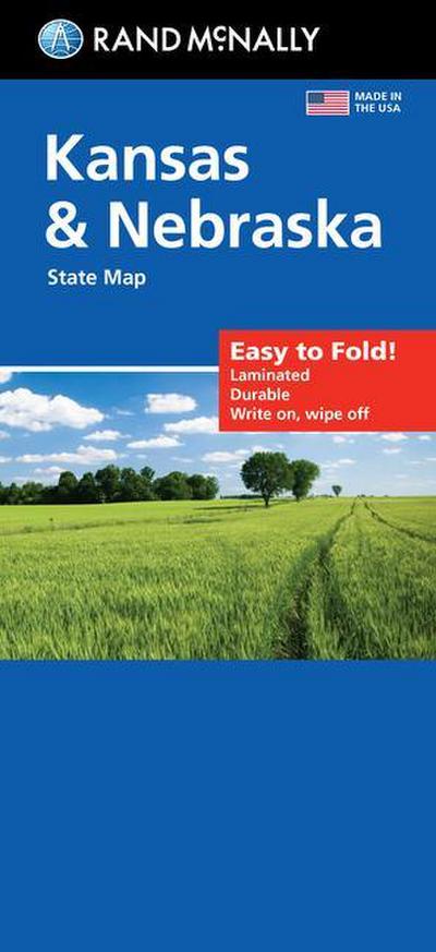 Rand McNally Easy to Fold: Kansas & Nebraska State Laminated Map
