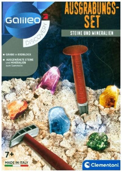 Clementoni 69940.7 - Galileo - Ausgrabungs-Set - Steine und Mineralien