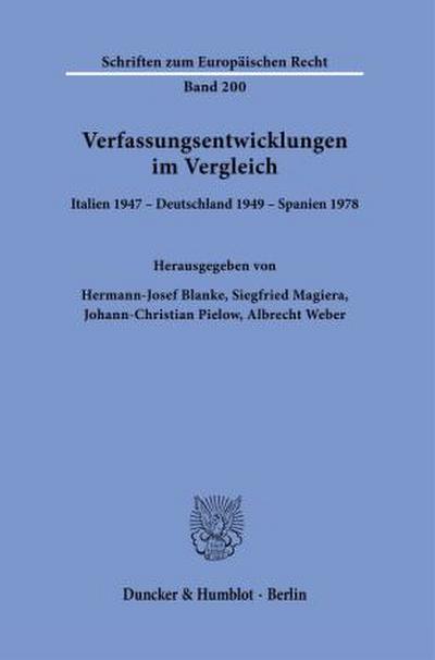 Verfassungsentwicklungen im Vergleich.