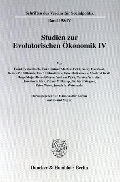 Studien zur Evolutorischen Ökonomik IV.