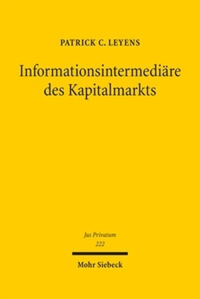 Informationsintermediäre des Kapitalmarkts