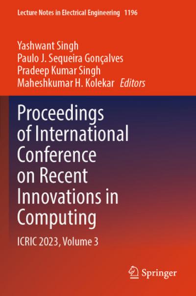Proceedings of International Conference on Recent Innovations in Computing