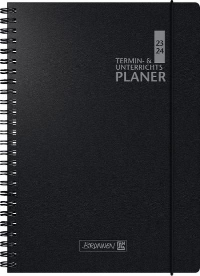 BRUNNEN 1075761904 Wochenkalender Lehrerkalender Termin- & Unterrichtsplaner 2023/2024 Lehrer-Sortiment 2 Seiten = 1 Woche Überformat A4: 23 x 29,7 cm Baladek-Einband schwarz