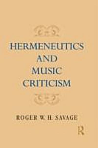 Hermeneutics and Music Criticism
