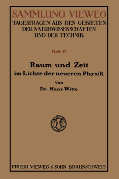 Raum und Zeit im Lichte der neueren Physik