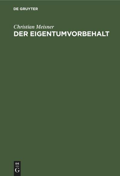 Der Eigentumvorbehalt