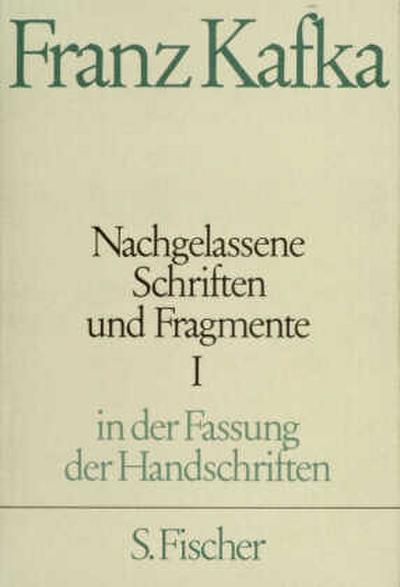 Nachgelassene Schriften und Fragmente I