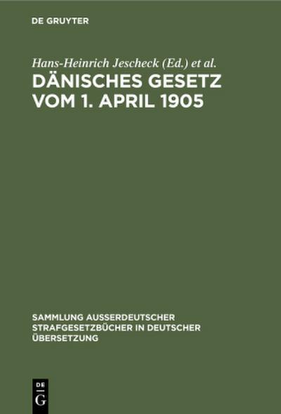 Dänisches Gesetz vom 1. April 1905