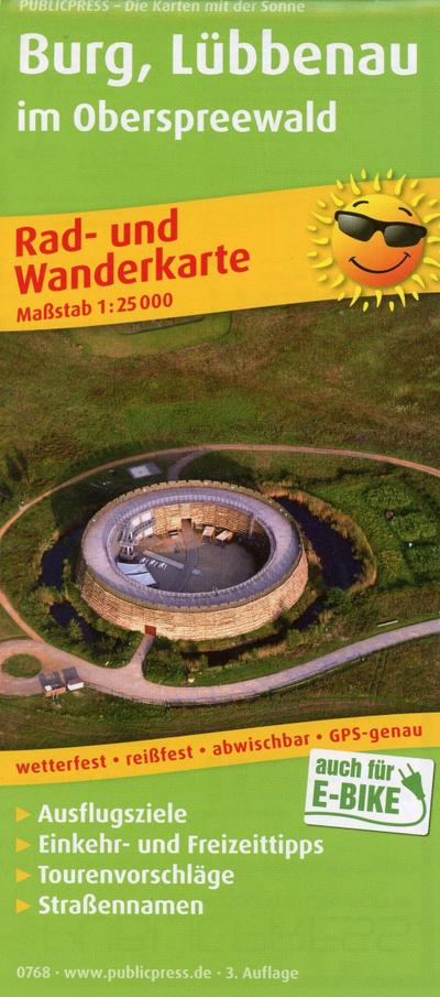 PublicPress Rad- und Wanderkarte Burg, Lübbenau im Oberspreewald