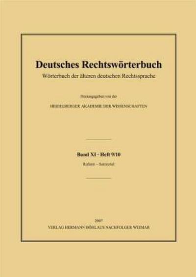 Deutsches Rechtswörterbuch; .
