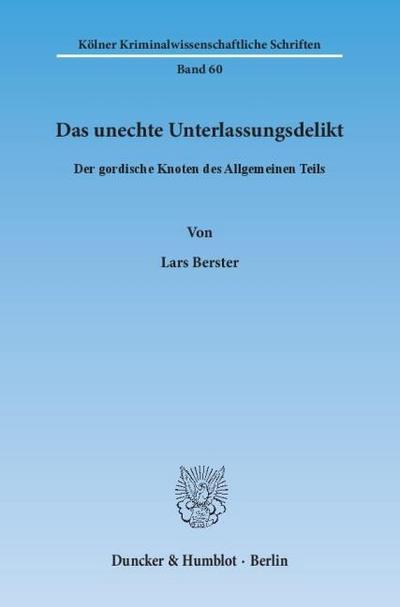 Das unechte Unterlassungsdelikt.