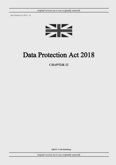 Data Protection Act 2018 (c. 12)