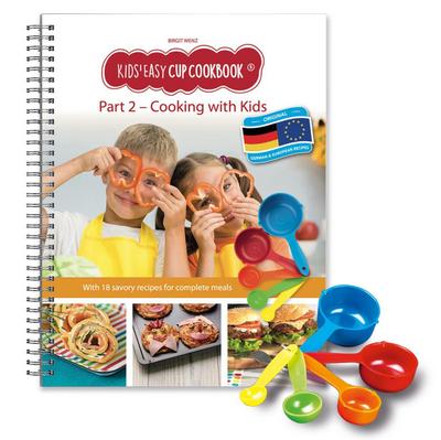 Kids Easy Cup Cookbook: Cooking with Kids (Part 2), Cooking box set incl. 5 colorful measuring cups, m. 1 Buch, m. 5 Beilage