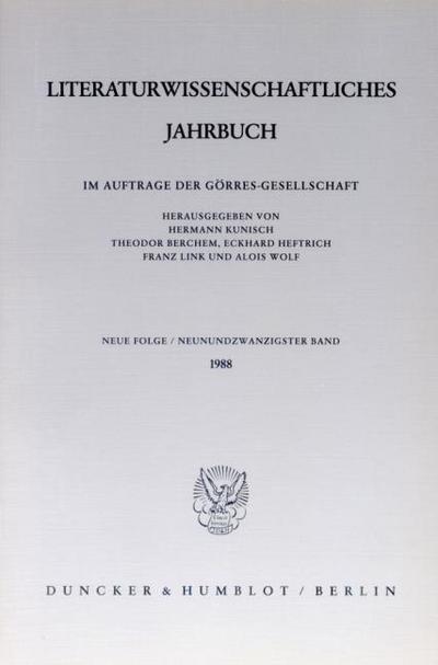 Literaturwissenschaftliches Jahrbuch