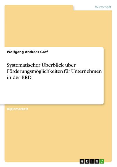 Systematischer Überblick über Förderungsmöglichkeiten für Unternehmen in der BRD