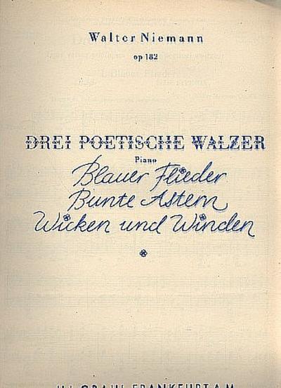 Drei poetische Walzer op.182für Klavier
