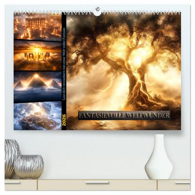 Fantasievolle Weltwunder (hochwertiger Premium Wandkalender 2026 DIN A2 quer), Kunstdruck in Hochglanz
