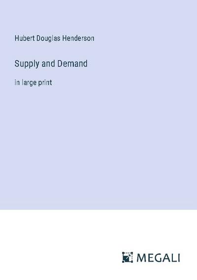 Supply and Demand
