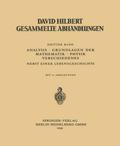 Dritter Band: Analysis · Grundlagen der Mathematik · Physik Verschiedenes